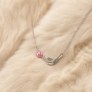 Collar con Colgante de Tulipán Rosa, Diseño OEM/ODM, Venta al Por Mayor, Joyería Elegante para Mujer, Material Personalizable - Product Image 3