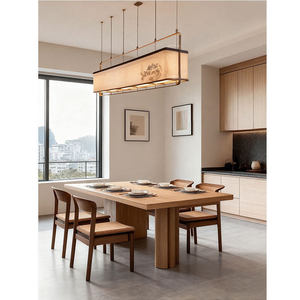 Suspension rectangulaire 120x20cm 150x20cm E27, lustre à six têtes, lampe à économie d'énergie avec interrupteur, éclairage pour maison, cuisine, bar - Product Image 5