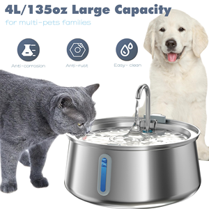 2026Stainless Steel <b>Automatic</b> Pet <b>Water</b> <b>Dispenser</b> Ultra Quiet Pet <b>Water</b> Fountain with Filter Cat Products,4L Cat <b>Water</b> Fountain - Product Image 2