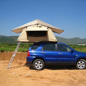 Outdoor camping waterproof rib stop poly cotton canvas waterproof roof top tent 4x4 SUV car - Product Image 2