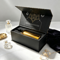 Boîte cadeau rigide magnétique personnalisée avec impression à chaud dorée, emballage pour flacon cosmétique avec insert en mousse personnalisé, vente en gros