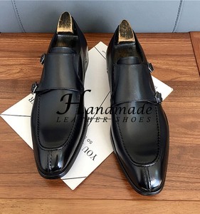 Chaussures en cuir coloré italiennes faites à la main pour hommes, tenue de travail formelle, cuir véritable haut de gamme, style britannique, chaussures de bureau - Product Image 5