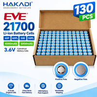 HAKADI Livraison Rapide 130PCS EVE 21700 3.6V Cellules de Batterie Li-ion Rechargeables 40P 40PL 50E 50PL 4000mAh 5000mAh pour Éclairage Solaire DIY