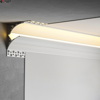 Échantillon gratuit pour barre de plafond Bandes d'éclairage 1m 2m 3m canal alu encastré cloison sèche plâtre pour mur en aluminium profilé à led