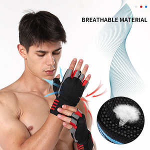 Gants de <span class=keywords><strong>musculation</strong></span> à demi-doigts avec logo personnalisé et <span class=keywords><strong>sangle</strong></span> de poignet réglable - Product Image 5