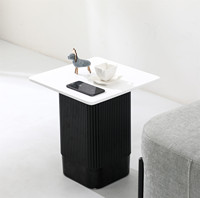 Table basse carrée moderne nordique blanche pour salon, plateau en MDF, base en plastique, vente en gros, directement de l'usine