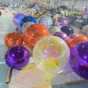 China Factory Custom Commercial Decorative PVC Inflatable Ball Inflatable Mirror Ball Floating Shiny Big Ball