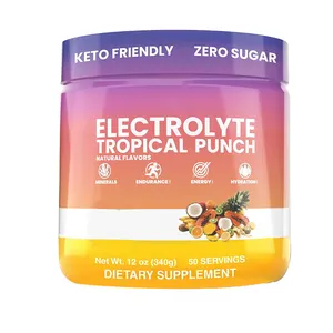 No Sugar Hydration Accelerator Fast Party Recovery with Vitamin C Tropical Punch Keto Friendly NO Sugar Electrolytes Powder