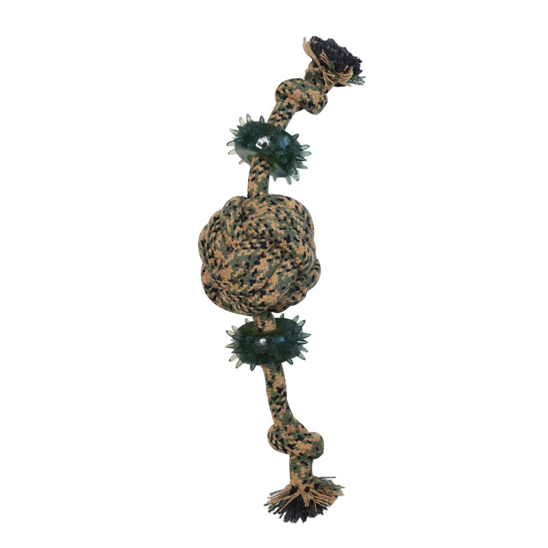 Jouet en corde camouflage-boule à double tête