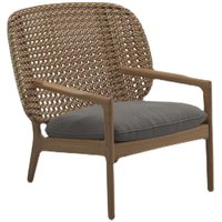 Fauteuil à bascule individuel haut de gamme en teck, mobile, avec repose-pieds en rotin, pour extérieur, style nordique, idéal pour villa, jardin, cour et salon