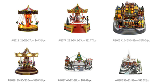 2024 nouveauté rouge danse cheval lumière LED carrousel boîte à musique noël vacances joyeux noël décorations - Product Image 2