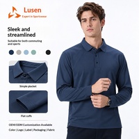 Nouveau design – Polo homme à manches longues, doux et confortable, col rabattu, haut décontracté pour le quotidien, logo personnalisable