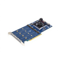 Carte d'extension Broadcom PEX88048 PCIe 4.0 X16 vers 4x M.2 et 2x SFF-8654 8i (Int) – Moule privé, sans besoin de bifurcation