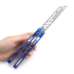 Couteau en aluminium SF Megalodon, personnalisable, non affûté, outil d'entraînement pour manœuvres complexes et entraînement tactique, <span class=keywords><strong>Balisong</strong></span> - Product Image 3