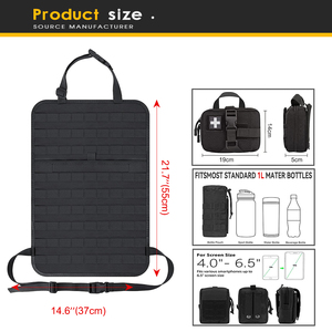 Panneau organisateur universel tactique MOLLE pour dossier de siège avec pochettes, sac de rangement multi-usages pour outils de véhicule, organisateur de siège de voiture - Product Image 3
