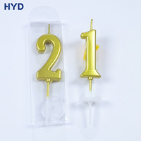 Mini Bougies d'Anniversaire Chiffres Dorés Couronne Nœud Décoration de Gâteau Cadeaux de Mariage Personnalisés Vente en Gros OEM ODM Métalliques 2026