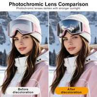 Lunettes de ski magnétiques personnalisées par le fabricant, protection UV400, lunettes de snowboard, verres photochromiques polarisés, lunettes de sport de neige OEM