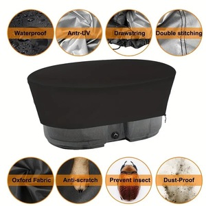 Couverture de piscine ovale en tissu Oxford, 50, 100, 150 gallons, protection durable contre la poussière pour l'extérieur, pour baignoire et réservoir d'eau - Product Image 5