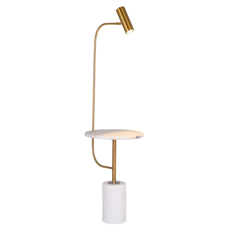 Living room bedroom bedside remote dimmable gold modern floor lamp home decoration luxury with marble base table stand