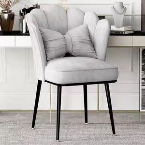 Hiện Đại Thanh Lịch Nhung Ghế Ăn Với Chuyển Đổi Bow Gối Và Kim Loại Chân Nhà Máy Trực Tiếp Bán Cho Nhà/Vanity Trang Trí Nội Thất - Product Image 4