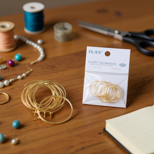 Orecchini a Cerchio in Oro Ilan 20mm, 12 Pezzi, Materiali per Artigianato - Product Image 2