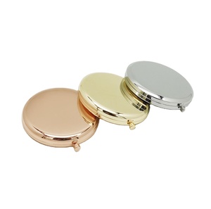 2024 Factory Price Modern Rose Gold Sublimation Blank Round Double Side Metal Glass Compact Pocket Cosmetic <b>Hand</b> <b>Mirror</b> Travel - Product Image 3