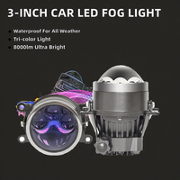 Nouveau phare antibrouillard LED pour voiture, phare laser 3 pouces, étanche, faisceau haut/bas tout-en-un, ultra-lumineux, trois couleurs, blanc, 110W, H11, 12V