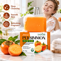 Savon Nettoyant en Gros Parfum Kaki OEM & ODM 100g Nettoyage en Profondeur Contrôle du Sébum Corps Visage Soin de la Peau Savon en Barre Parfum Fruité