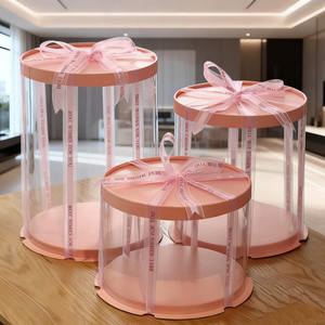 Caja de Pastel Transparente Alta para Bodas, de PET, con Ventana Personalizable, Reciclable, de Lujo, para Cumpleaños, para Invitados, Venta al por Mayor Personalizada - Product Image 4