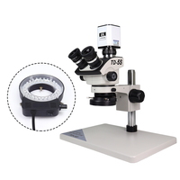 56 LED Adjustable Monocular Stereo Microscope Ring Light Illuminator Power Adapter Optimal ABS Material Sanqtid SQTD-L56 Camera