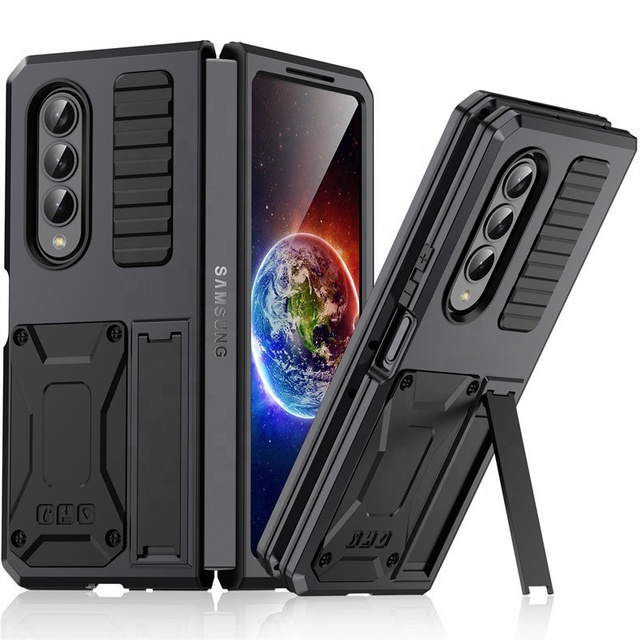 Metal Drop-proof Phone Case for Samsung galaxy Z Flip 4 5G case With Bracket Dust-proof Phone Cover for Galaxy Z Flip 3