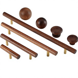 Juego de tiradores y pomos de madera para gabinetes, diseño redondo moderno, ligeros, hechos a mano, para montaje en puerta, duraderos, decoración para muebles de cocina de interior - Product Image 6
