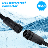 Konektor tahan air Ip67 Ip68 M16 2 3 4 5Pin listrik kabel konektor steker Ip67 5 Pin konektor Led