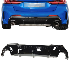 Diffuseur de pare-chocs arrière noir brillant/fibre de carbone pour BMW Série 1 F40 2019-2023, lèvre de diffuseur, séparateur de coffre, plaque de spoiler, accessoires extérieurs - Product Image 1