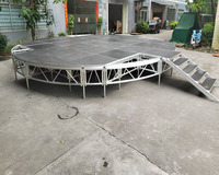 Plateforme de scène circulaire modulaire en alliage d'aluminium à pieds réglables pour charges lourdes, idéale pour mariages et événements