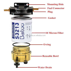 Nouveau YM S3213 Ensemble filtre à carburant diesel 2 <span class=keywords><strong>temps</strong></span> séparateur d'eau pour moteurs hors-bord Mercury 6 cylindres >6L avec élément filtrant à cuve transparente - Product Image 2