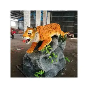 动画动物逼真动画老虎3D逼真动物剑齿虎模型花园