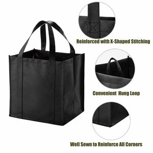 Hot Sale Recycle Grocery Large Foldable Shopping Heavy Duty Tote <b>Bags</b> With Reinforced Handles - Product Image 2