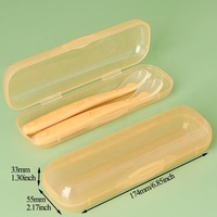 Boîte de rangement pour couverts d'apprentissage et d'alimentation SUNSHING avec logo personnalisé, boîtes à ustensiles en plastique pour enfants, étui de voyage pour cuillère et fourchette en silicone pour bébé