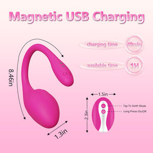 Vibrator Pasangan Telur Getar Nirkabel Kuat Silikon Penuh 10 Pola Getaran Bola Cinta yang Dapat Dipakai Mainan Seks - Product Image 5