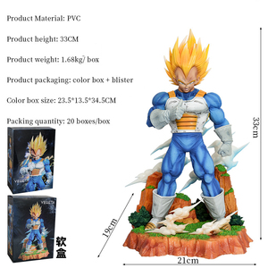 Statua GK da 33CM Super Saiyan Vegeta drago mobile in PVC modello di <span class=keywords><strong>Figure</strong></span> giocattolo stile cartone animato Unisex - Product Image 2