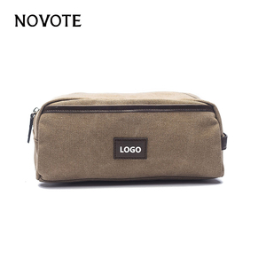 NOVOTE Bolso de fin de semana con logotipo personalizado con neceser Conjunto de bolsa de viaje Diseño de lona y cuero para exteriores durante la noche - Product Image 3