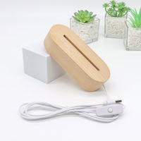 Fourniture d'usine bois led veilleuse base en bois 3d led lampe base pour 3D Illusion Night Light