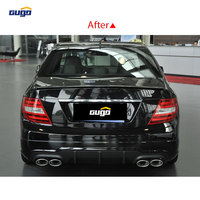 Kit carrosserie GUGO 2010-2014 W204, diffuseur arrière, embouts d'échappement pour Mercedes W204, accessoires de diffuseur arrière