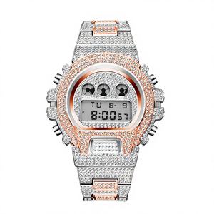 Reloj de Lujo para Hombre con Correa de Acero Inoxidable, Esfera con Indicadores, Diamantes y Circonitas, Marca Personalizada - Product Image 5