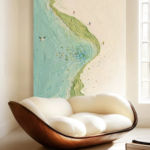 <b>White</b> <b>Sand</b> Bay Creamy Texture Hand Painted Oil Painting Impressionism Landscape Art For Living Room Decor - Product Image 4