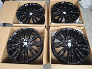 Jantes en alliage noir brillant de 22 pouces, 5x108, 5x120, roues de voiture de tourisme pour <span class=keywords><strong>range</strong></span> <span class=keywords><strong>rover</strong></span> <span class=keywords><strong>evoque</strong></span>, jantes de voiture, vente en gros - Product Image 4