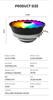 Cool Storm Nouvelle Arrivée Ventilateur de Refroidissement CPU en Aluminium Silencieux Grand Volume d'Air Roulement Hydraulique 38CFM Refroidissement pour Processeur