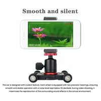 Slider de cámara con cabezal esférico y abrazadera para teléfono, Dolly de mesa de 4 ruedas, Skater manual con rotación de 360° °   Panorama