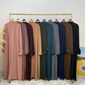 1993# Modest Daily Wear Solid Color Premium Nida Open Abaya Wide Folded Sleeves Dubai Islamic Elegent <b>Cardigan</b> - Product Image 2